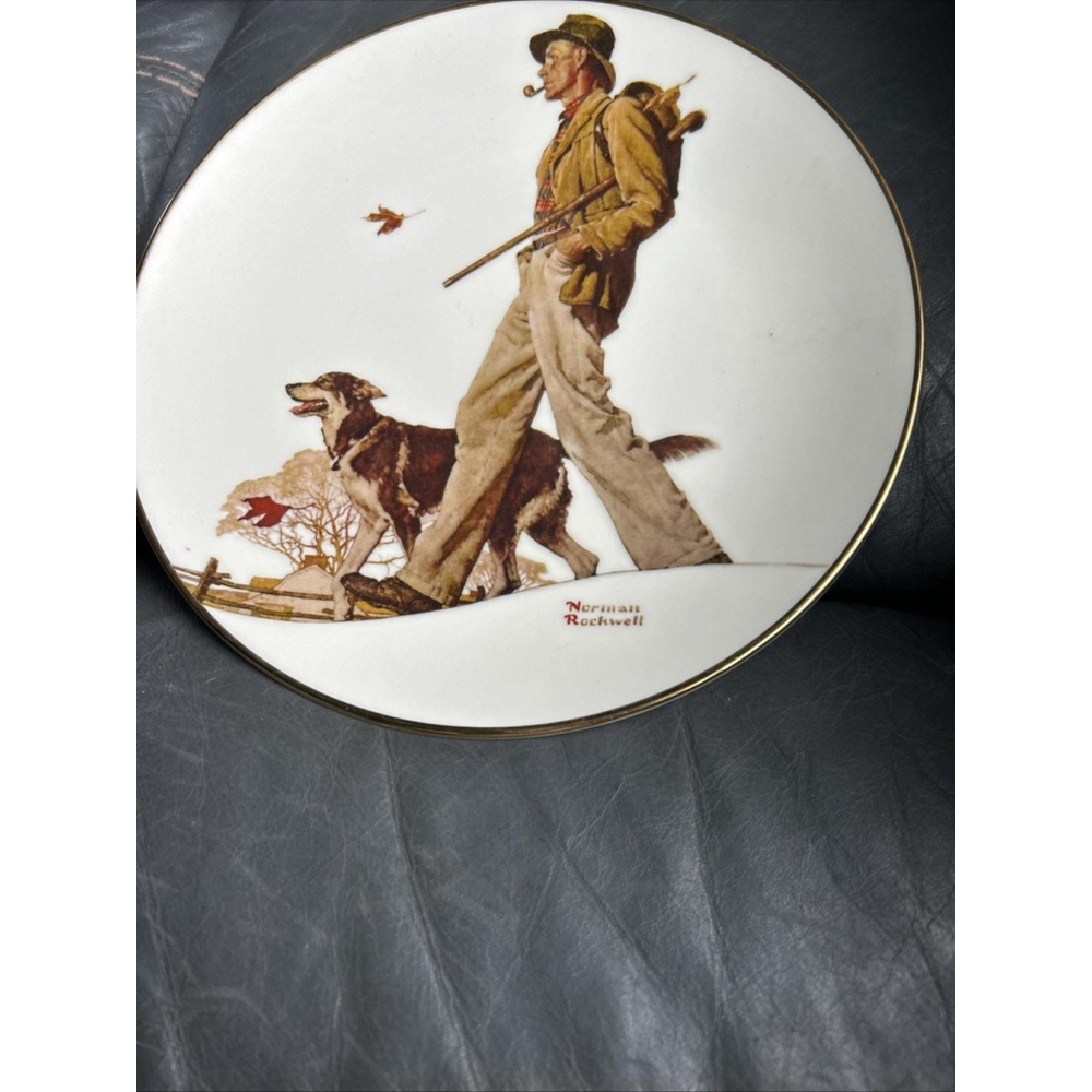 Norman Rockwell first edition 1983 a walk in the country plate